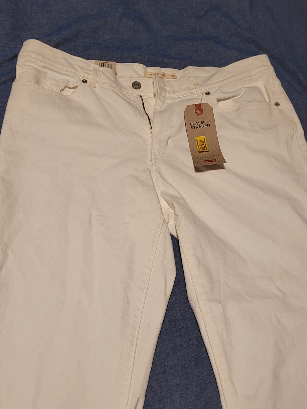Womens White Levis Jeans Size 33/30 Classic Straight (B)